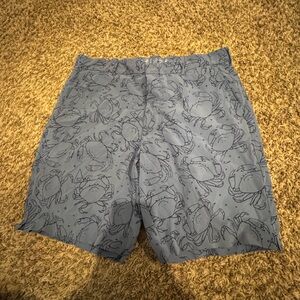 Blue polo golf Crab Print Shorts